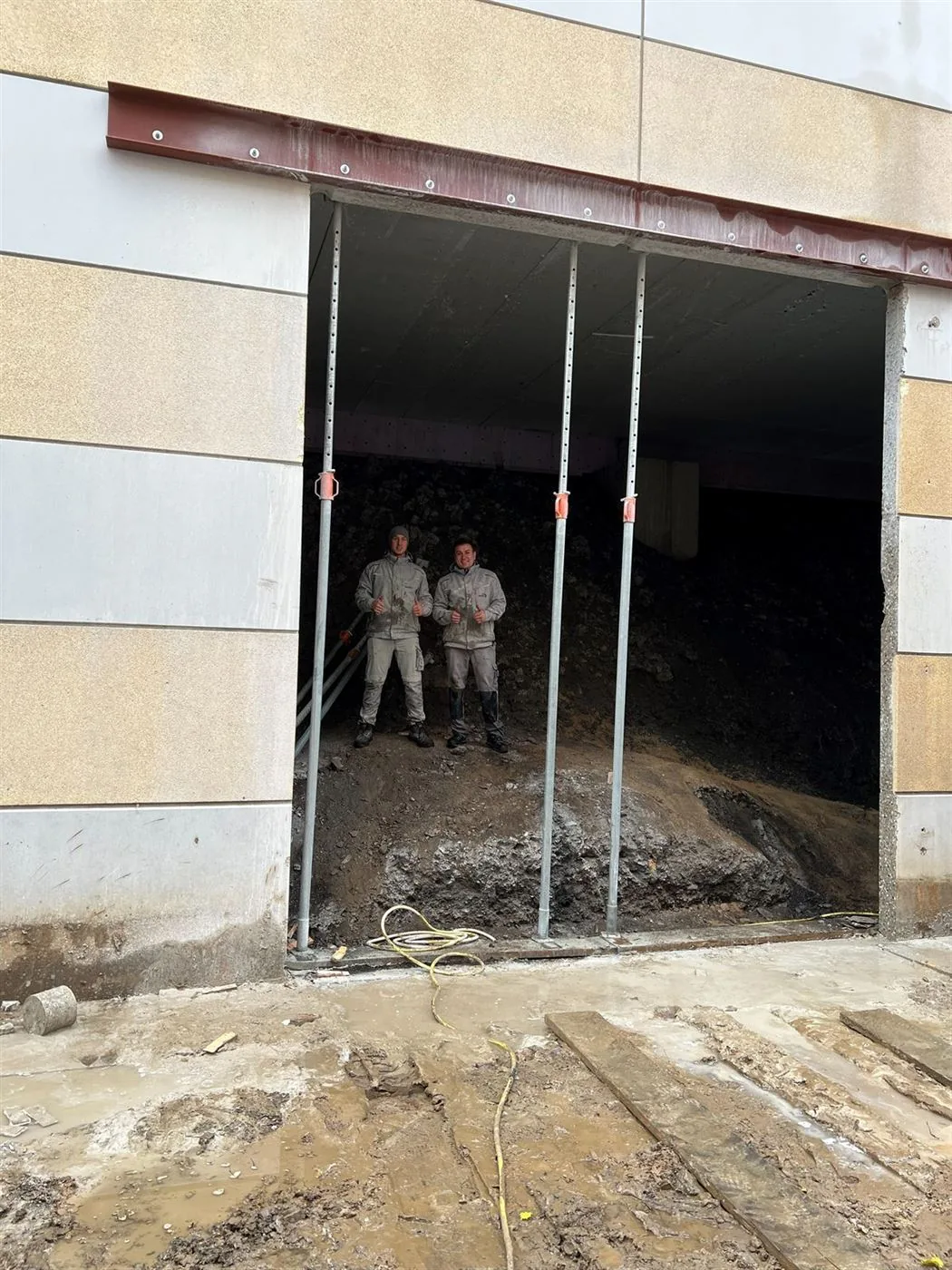 Wandsäge im Einsatz – Detailansicht